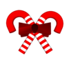 Red White Candy Cane With Bow Mask Image